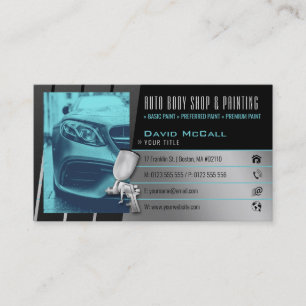 Carte De Visite Auto Body Shop & Peinture Pulvérisateur de pein