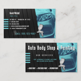 Carte De Visite Auto Body Shop & Peinture | Pulvérisateur de peint