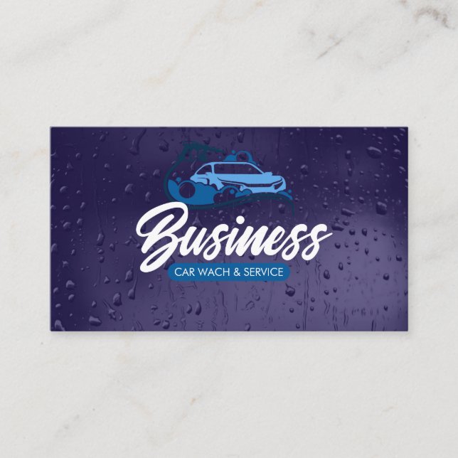 Carte De Visite Auto Detailing Services Car Wash Water Drop (Devant)