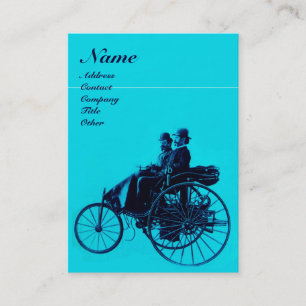 Carte De Visite AUTO RÉPARATION MONOGRAMME AUTOMOBILE turquase ble