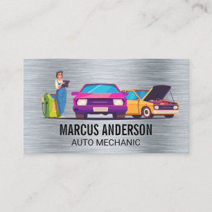 Carte De Visite Auto Technicien Travailler sur les voitures