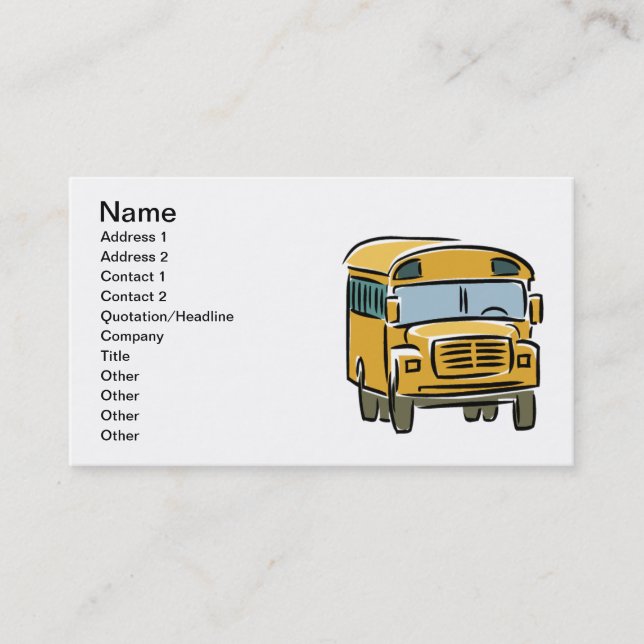 Carte De Visite Autobus scolaire 2 (Devant)