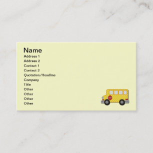 Carte De Visite Autobus scolaire jaune
