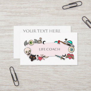 Carte De Visite Autocollants de style tatouage funky   