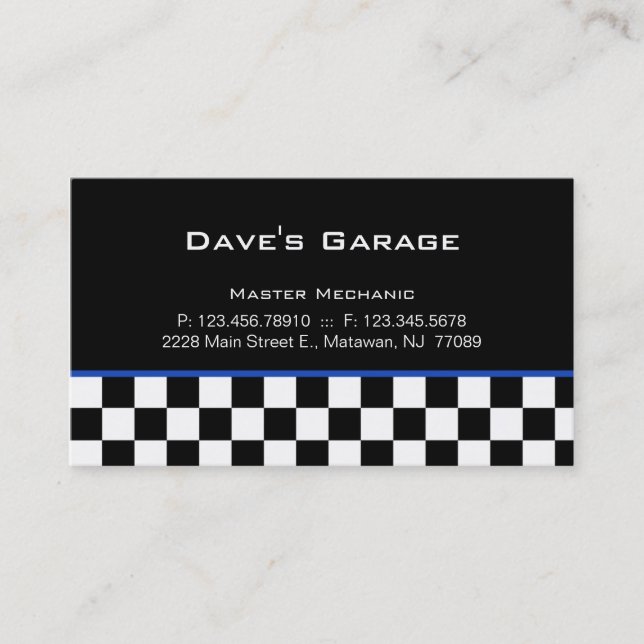 Carte de visite automatique de garage emballant le (Devant)