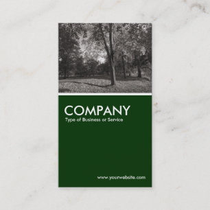 Carte De Visite Automne dans le parc - Vert foncé