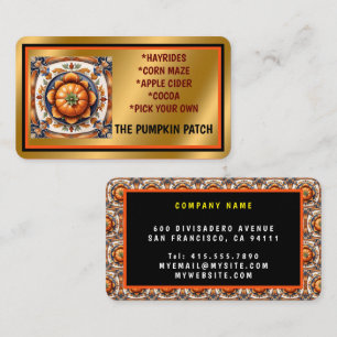 Carte De Visite Automne Thanksgiving Trendy Collection de citrouil