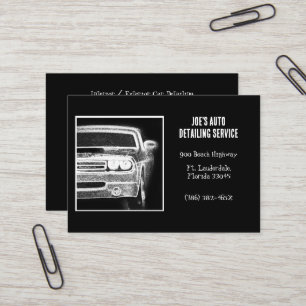 Carte De Visite Automobile Black and White American Muscar