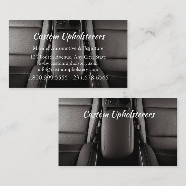 Carte De Visite Automotive Marine Mobilier Upholstery Personnalisé (Devant / Derrière)
