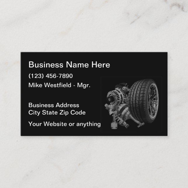Carte De Visite Automotive Parts And Repair Services (Devant)
