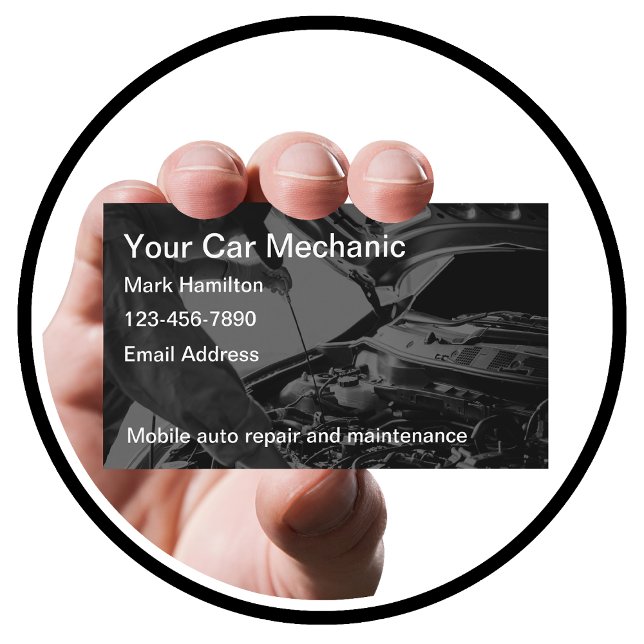 Carte De Visite Automotive Services Car Mechanic (Créateur téléchargé)
