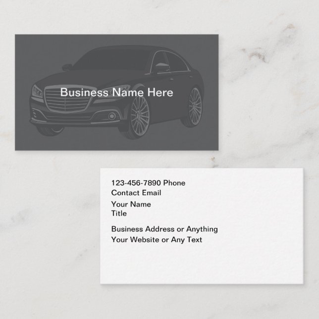 Carte De Visite Automotive Theme Business Card Design (Devant / Derrière)