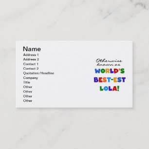 Carte De Visite Autrement connu comme les meilleurs cadeaux Lola