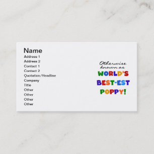 Carte De Visite Autres Meilleurs Tshirts et cadeaux Poppy