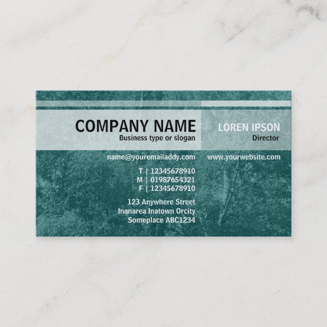 Carte De Visite Autres tons - Birch Tree - Turquoise foncé (Devant)