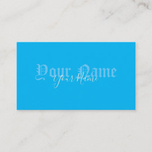Carte de visite aux lettres anciennes bleues simpl