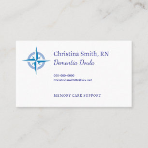 Carte De Visite Auxiliaire de soins de mémoire Doula démence