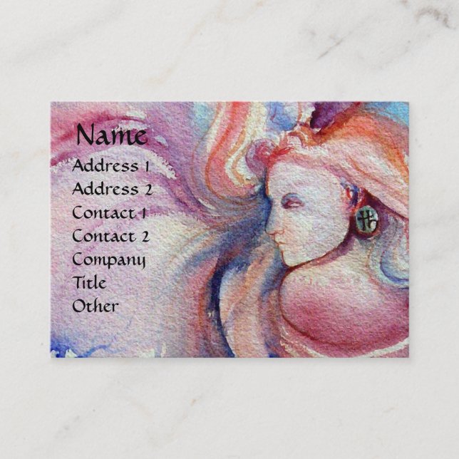 Carte De Visite AVALON / Magie et mystère Imaginaire bleu rose (Devant)