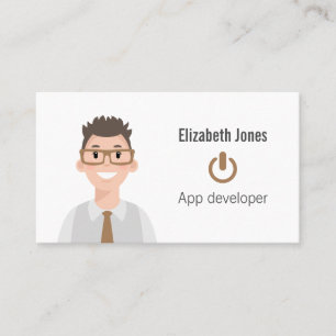 Carte de visite avatar informatique personnalisé