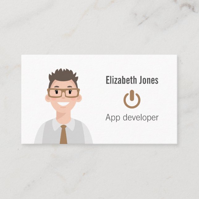 Carte de visite avatar informatique personnalisé (Devant)