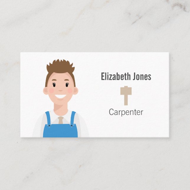 Carte de visite Avatar personnalisé Carpenter (Devant)