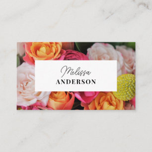Carte de visite avec arrière - plan à fleurs.