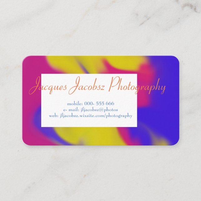 Carte de visite avec Arrière - plan Retro Tie Dye (Devant)