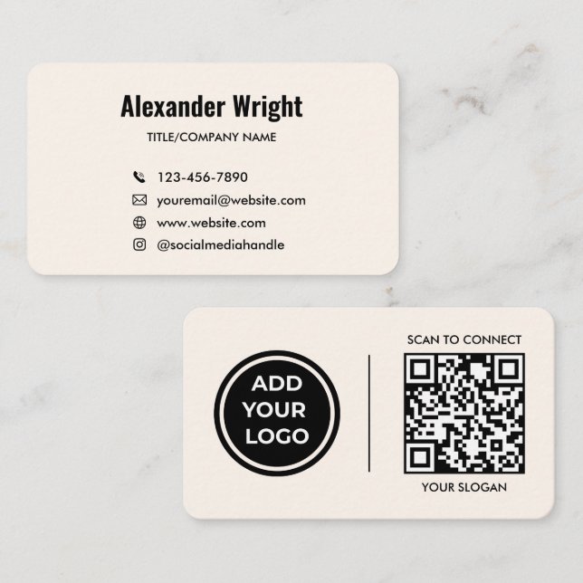 Carte de visite avec code de scan du logo Ivory Cr (Devant / Derrière)