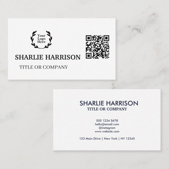 Carte de visite avec code QR (Devant / Derrière)
