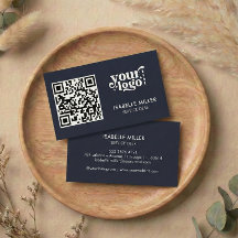 Carte de visite avec code QR | Design marine moder