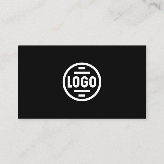 Carte de visite avec code QR | Design moderne noir (Devant)