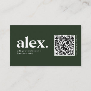 Carte de visite avec code QR Logo Vert Foncé Moder