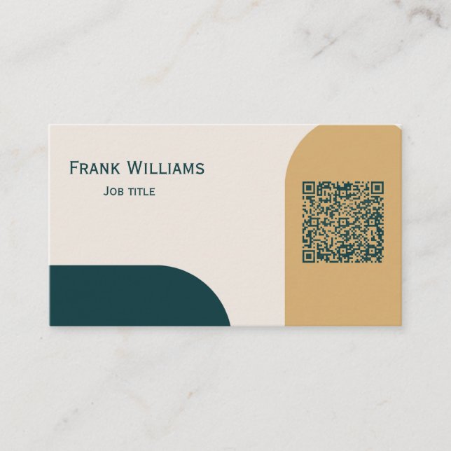 Carte de visite avec design moderne et code QR (Devant)
