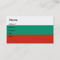 Carte de visite avec drapeau de Bulgarie