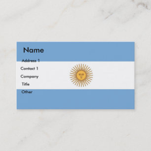 Carte de visite avec drapeau de l'Argentine