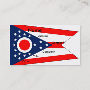 Carte de visite avec Drapeau de l'Ohio U.S.A.