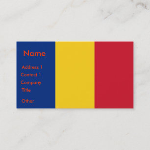 Carte de visite avec drapeau de Roumanie