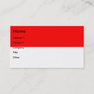 Carte de visite avec drapeau d'Indonésie