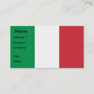 Carte de visite avec Drapeau d'Italie
