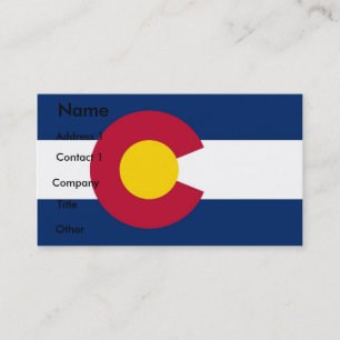 Carte de visite avec drapeau du Colorado, États-Un