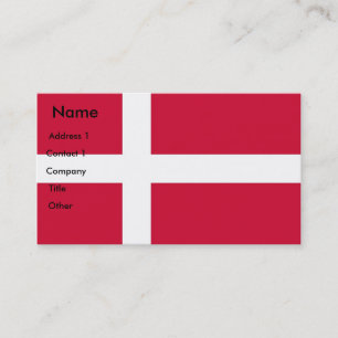 Carte de visite avec drapeau du Danemark
