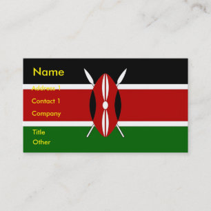 Carte de visite avec drapeau du Kenya