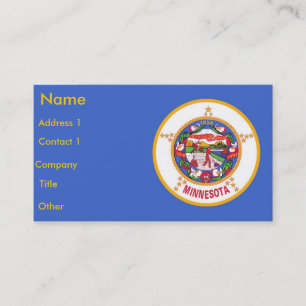 Carte de visite avec Drapeau du Minnesota U.S.A.