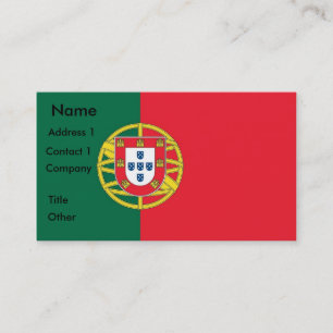 Carte de visite avec drapeau du Portugal