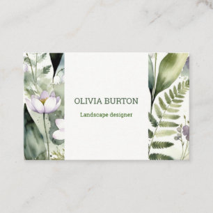 Carte de visite avec fond floral et nom