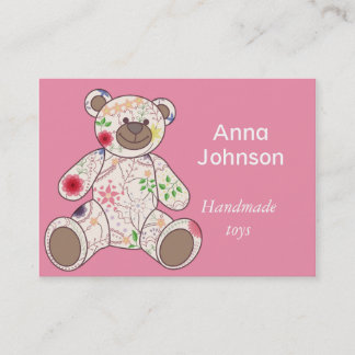 Carte de visite avec jouet vintage pour ours