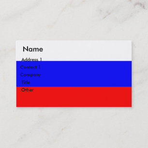 Carte de visite avec le drapeau de la Russie