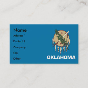 Carte de visite avec le drapeau de l'Oklahoma U.S.