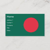 Carte de visite avec le drapeau du Bangladesh