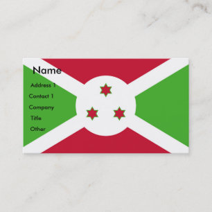 Carte de visite avec le drapeau du Burundi